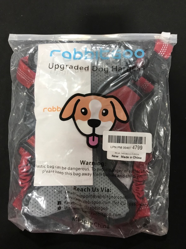 Photo 2 of rabbitgoo Dog Harness for Medium Dogs No Pull, Upgrade Escape-Proof Pet Vest Harness, Unique Neck Protect Stretchy Bungee, Durable Nylon Surface, Comfy Soft Safe Control Handle & Reflective Medium Black