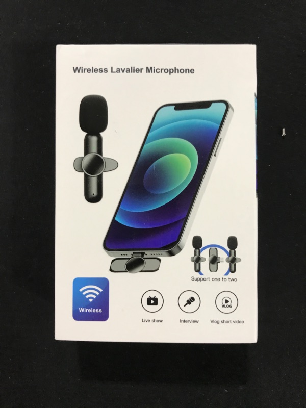 Photo 2 of Hubotowin Wireless Lavalier Microphone for Video Recording Lapel Microphone for iPhone Wireless Lapel mic for ipad Clip on 2 Microphones lav Microphone for Interview,Tiktok, YouTube,Live Stream