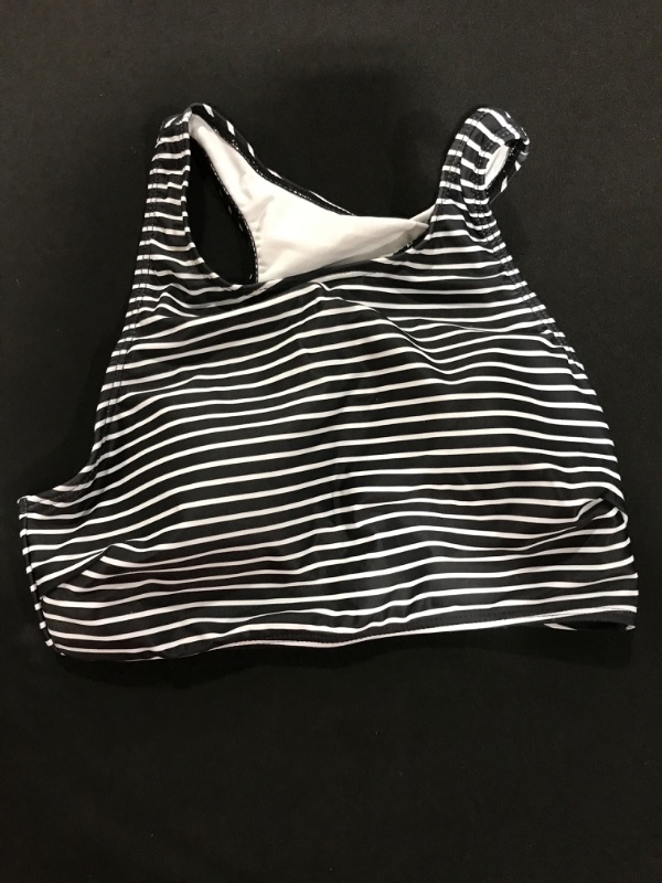 Photo 1 of [Size XS] Women's Bikini Top- Black and White Stripes