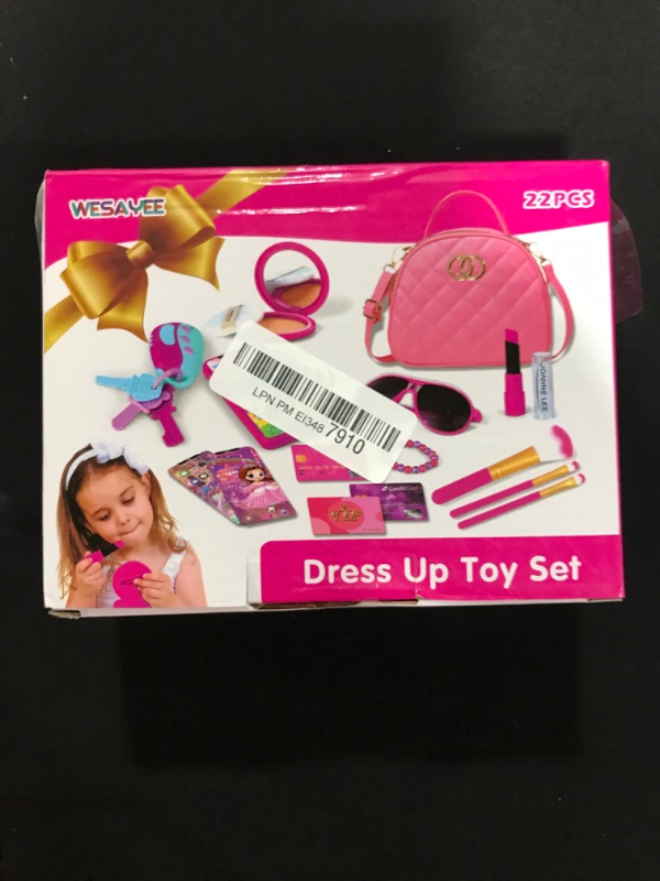 Photo 2 of Girl Purse with Play Makeup Kit, Little Kids Pretend Make Up Handbags with Pink Cosmetics Accessories