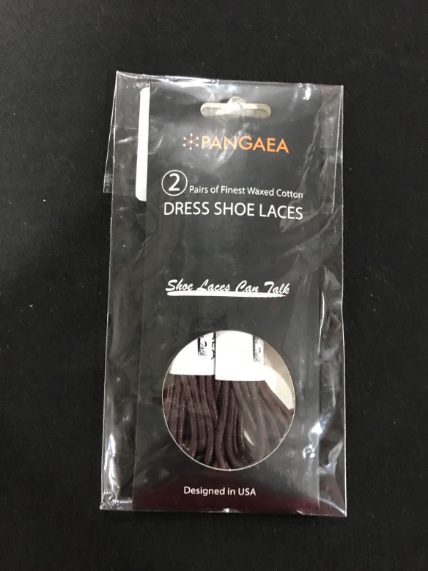 Photo 2 of [4 Laces] 2-Pair Pack Waxed Round Oxford Shoe Laces for Dress Shoes Chukka 3/32Inch Thin 47in (119cm) #04 Dark Brown