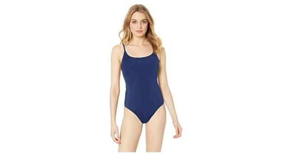 Photo 1 of [Size XS] Women's Thin Strap One-Piece Swimsuit, Blue