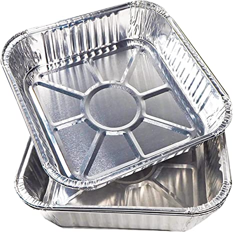 Photo 1 of Aluminum Pans 8x8 Disposable Foil Pans (50 Pack) Square Disposable Aluminum Cake Pans Mini Bread Pan Tins, Small Foil Pan for Baking Bread Pie Cake