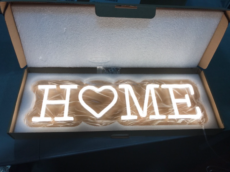 View 2 of Neon Signs KINDPMA Home led Neon Lights for Wall Decor,Dimmable Neon Lights Signs with 10 Brightness Levels, Light Up Home Sign for Bedroom Girls Room Christmas Man Cave Lights Rv Camper Decor Warm White