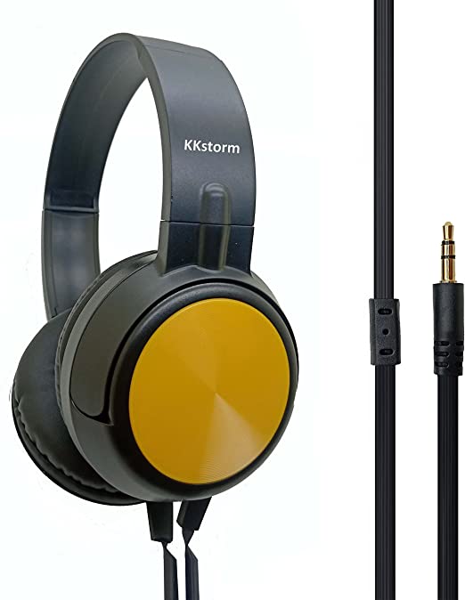 Photo 1 of kkstorm Kids Headphones Wired: Wired Bulk Headphones Kids Headphones for School Set Headphones for Kids for School (906B Yellow no mic 1 PCAK)
