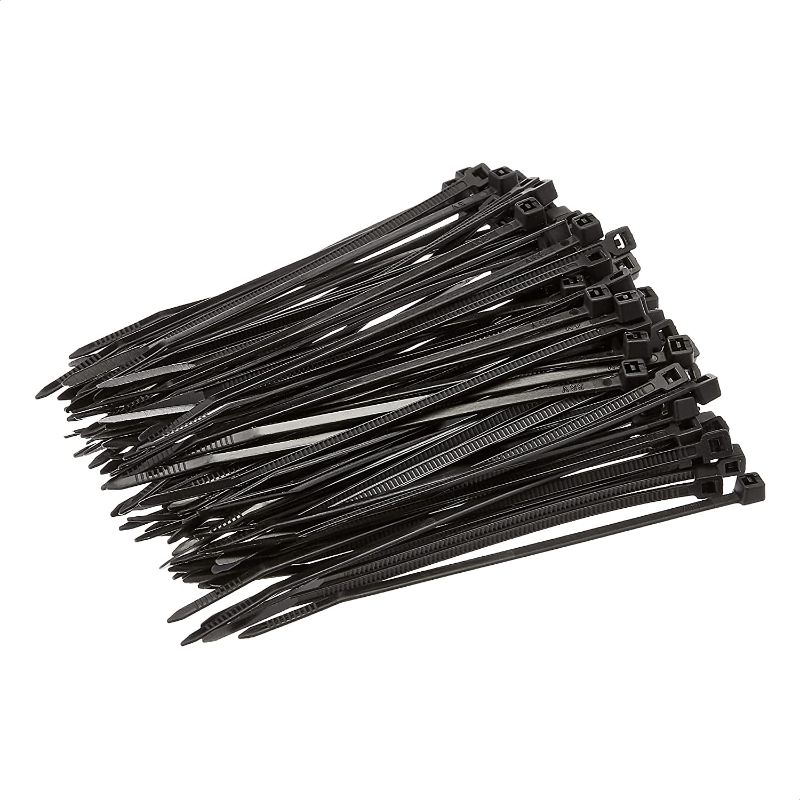 Photo 1 of (2 pack) Amazon Basics Multi-Purpose Cable Ties - 4-Inch/100mm, 200-Piece, Black