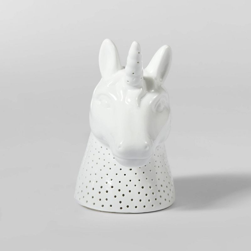 Photo 1 of 2PK UNICORN CERAMIC NIGHTLIGHT WHITE - PILLOWFORT™
