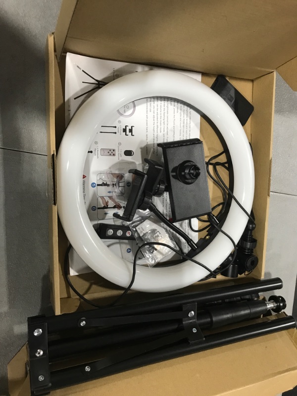 Photo 1 of 13" Selfie Ring Light with 63" Tripod Stand & 3 Phone Holder, LED Camera Ringlight with 48 RGB Colors Modes & Musical Rhythm Mode and 12 Brightness Dimmable for Makeup/Photography/Videos/Vlog/TikTok