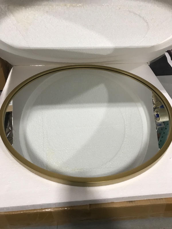 Photo 2 of ZENIDA Round Wall Mirror,24-inch Large Circle Mirror,Gold Metal Framed Wall-Mounted Bathroom Mirror,Decorative Round Mirror for Bathroom Decor,Vanity Bedroom,Living Room,Entryway Gold 24 inches