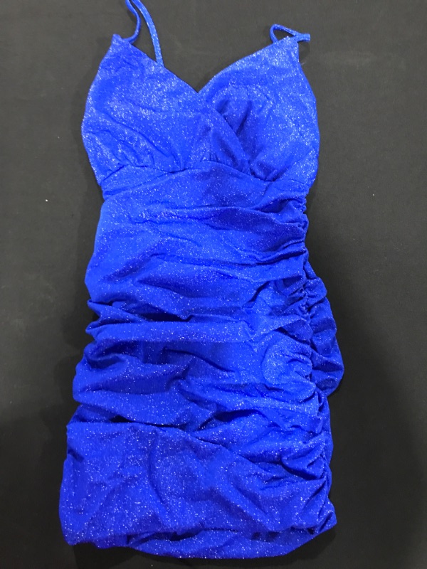 Photo 1 of [Size S] Women's Royal Blue Sparkly Body Con Dress