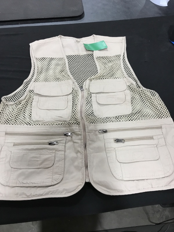 Photo 2 of XL Men's summer Casual mesh vest thin hollow fishing photography breathable Sleeveless Jacket multi-pocket Gilet