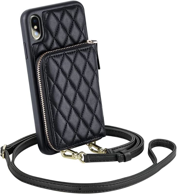 Photo 1 of iPhone 12 Pro Max Quilted Wallet/ Purse Case- Black