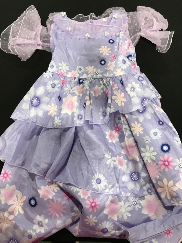 Photo 2 of [Size 3--4t] Sokurdeg Kids Isabella Dress Mirabel Costume Halloween Princess Cosplay Dress Up For Girls Purple 3-4 Years