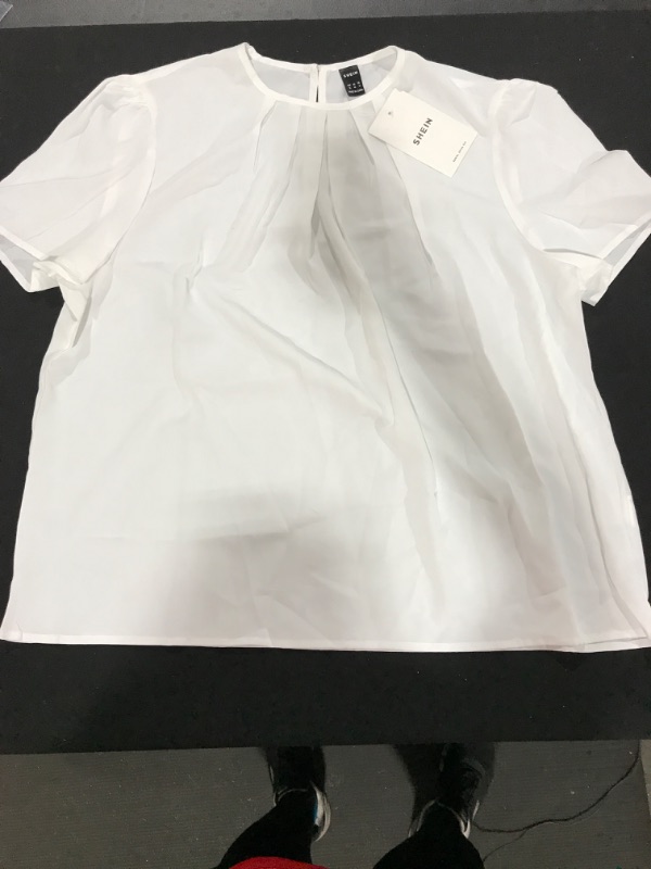 Photo 1 of [Size XL] Shein Ladies T-shirt Blouse- White