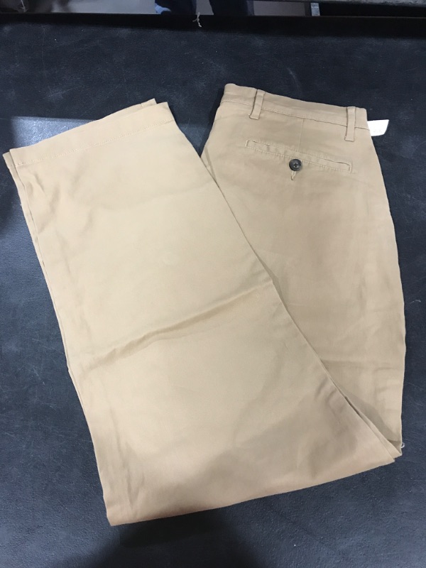 Photo 2 of Amazon Essentials Men's Relaxed-Fit Casual Stretch Khaki Pant 33W x 29L Dark Khaki Brown