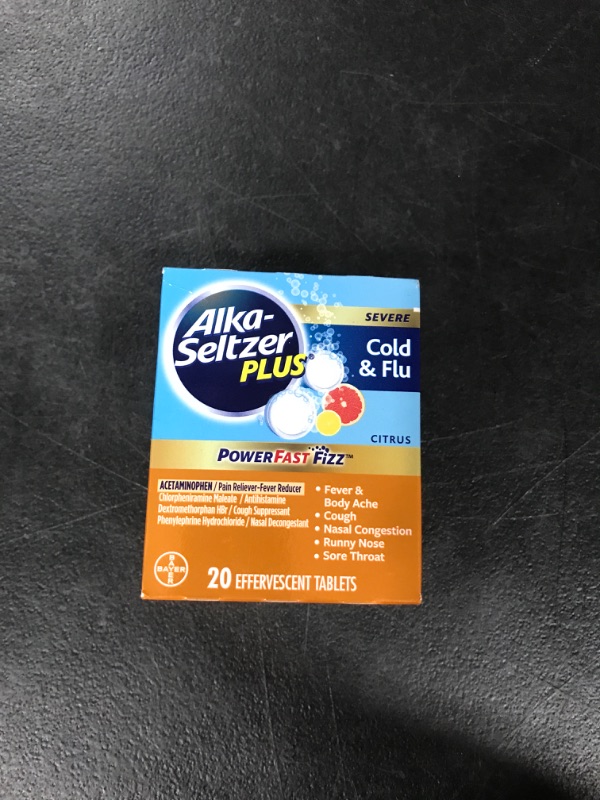 Photo 2 of ALKA-SELTZER PLUS Severe Non-Drowsy Cold & Flu PowerFast Fizz Citrus Effervescent Tablets 20 Count (Pack of 1)