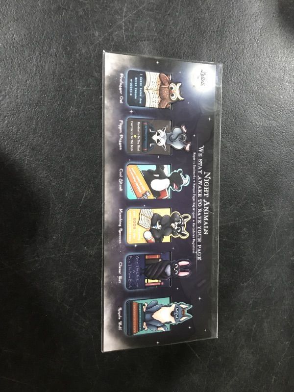 Photo 1 of LOTTELI 6 Piece Magnetic Bookmarks for Kids, Bookmarks for Book Lovers, Magnet Book Markers, Magnet Page Marker Clips for Students Teacher Supplies, Party Favors, 3 x 2cm (Night Animals)