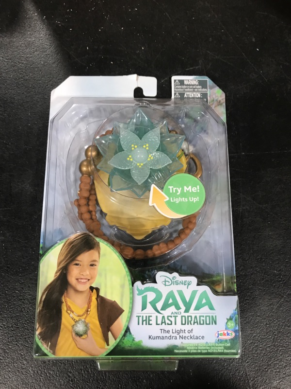 Photo 2 of Disney Raya Dragon Flower Light Up Necklace- Brown, White, Blue
