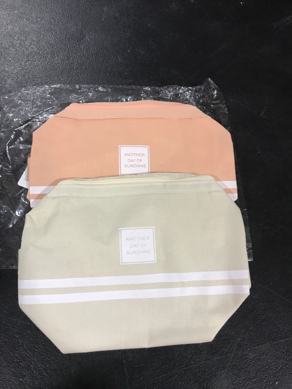 Photo 1 of 2pc Simple Pencil Cases (beige/Pink)