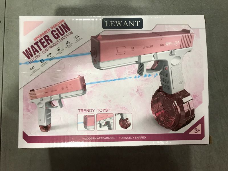 Photo 2 of Electric Water Gun - Max Range 32 Feet Super One Touch Automatic Water Gun -Pink