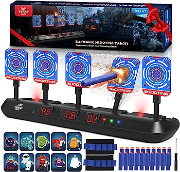 Photo 1 of Upgraded Shooting Targets Games for Kids, 5 Targets Shooting Games for Nerf Gun, Digital Scoring Guns Target, Electronics Shooting Target Auto Reset 
