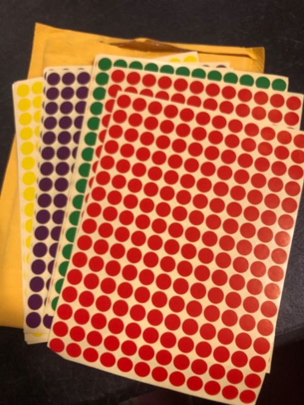 Photo 1 of SWISION 2/5 in Dot Stickers Color Coded, 7 Colors Adhensive Rainbow Circle Label Sticker for Price Mobile Garage Sale Yard Office Planner Toddlers, 0.4 in | 10 mm