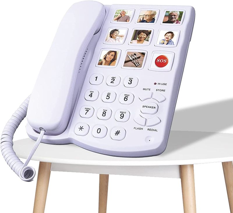 Photo 1 of Big Button Phone for Seniors, LD?858HF Key Amplified Telephone Photo Memory Corded Landline for Low Vision
