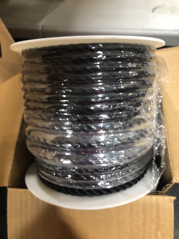 Photo 2 of 3/8" x 150' Marine-Grade Solid Anchor Line with Thimble I Excellent Heavy Duty 1818 lbs MBS I Black Solid Braided MFP Anchor Line I Highly Effective, Sun and Saltwater Resistant