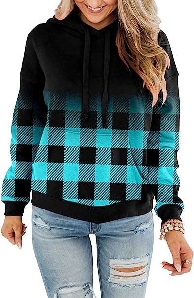 Photo 1 of BeadChica Womens Casual Hoodies Crew Neck Long Sleeve Sweatshirts With Pocket Lightweight Pullover Tops - Medium 
