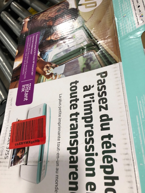 Photo 2 of HP DeskJet 3755 Compact All-in-One Wireless Printer (J9V92A) & 65XL Black High-Yield Ink Cartridge | N9K04AN & 65 Black/Tri-Color Ink Cartridges (2-Pack) | T0A36AN Seagrass Printer + Black Ink + Black/Tri-color Ink
