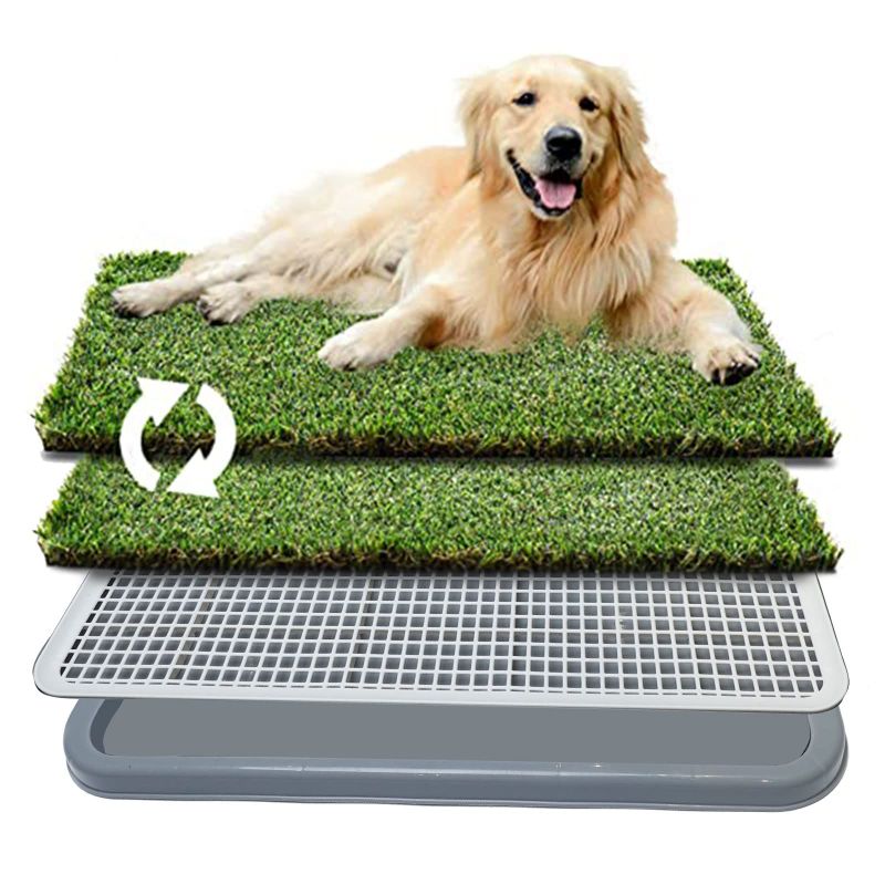 Photo 1 of 2 PCS Grass Pad for Dogs, Dog Grass Pad with Tray, 22.4 x 18 Inch