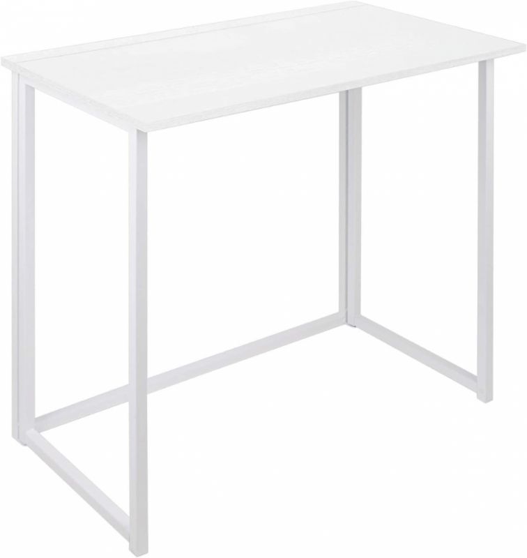 Photo 1 of Leopard Outdoor Products Folding Computer Desk for Small Spaces, White
