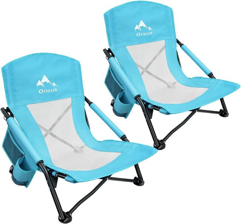 Photo 1 of (2 pack) Oileus Low Beach Chair for Beach Tent & Shelter & Camping