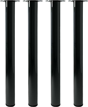 Photo 1 of 28 Inch Adjustable Table Legs, Black Legs for Desk, Sturdy Pipe Table Legs for Dining Table, Computer Table, (Set of 4)