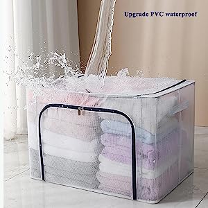Photo 1 of 2 pack white plastic foldable storage boxes with zippers
