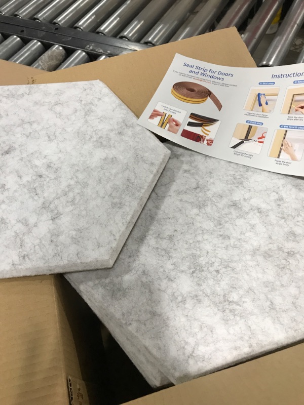 Photo 2 of 12 Pack Sound Proof Foam Panels 12" X 10" X 0.4" - Acoustic Panels with Self-adhesive, Flame Retardant, Stylish Hexagonal Design, Great to Reduce Noise and Eliminate Echoes(NRC>0.9)
