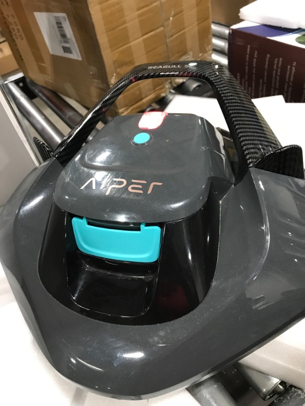 Photo 2 of (2023 Upgrade) AIPER Seagull SE Cordless Robotic Pool Cleaner, Pool Vacuum Lasts 90 Mins, LED Indicator, Self-Parking, Ideal for Above/In-Ground Flat Pools up to 40 Feet - Gray
