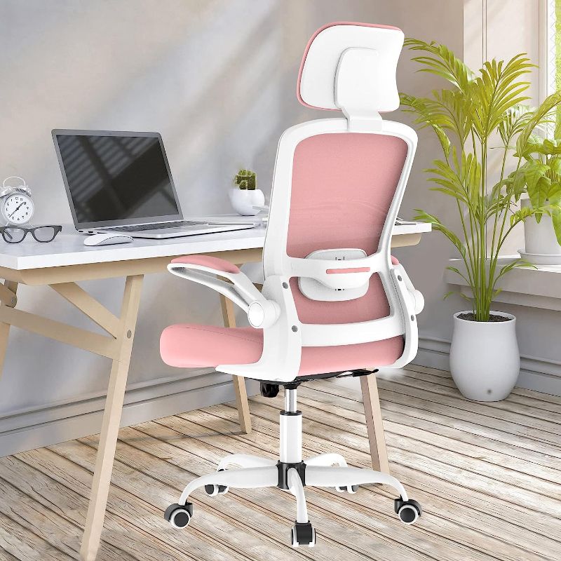 Photo 1 of Mimoglad Office Chair, High Back Ergonomic Desk Chair with Adjustable Lumbar Support and Headrest, Swivel Task Chair with flip-up Armrests for Guitar Playing, 5 Years Warranty---maybe missing some hardware, loose pieces in box--box damage 
