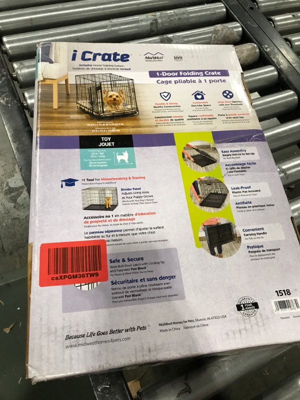 Photo 1 of 18-Inch Single Door iCrate with Fleece Bed