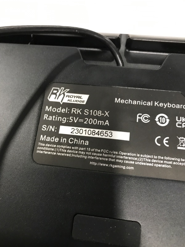 Photo 3 of RK ROYAL KLUDGE Typewriter Style Mechanical Gaming Keyboard with True RGB Backlit Collapsible Wrist Rest 108-Key Blue Switch Retro Round Keycap - Black Blue switch Black--minor box damage 