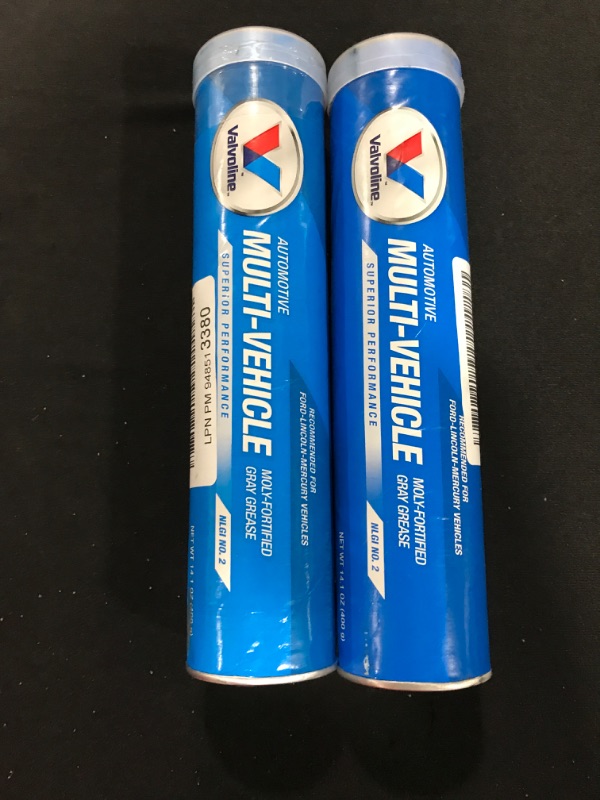 Photo 2 of 2 Pack- Valvoline Multi-Vehicle Moly-Fortified Gray Grease 14.1 OZ Cartridge Multi-Vehicle 14.1 OZ Cartridge Moly-Fortified Conventional