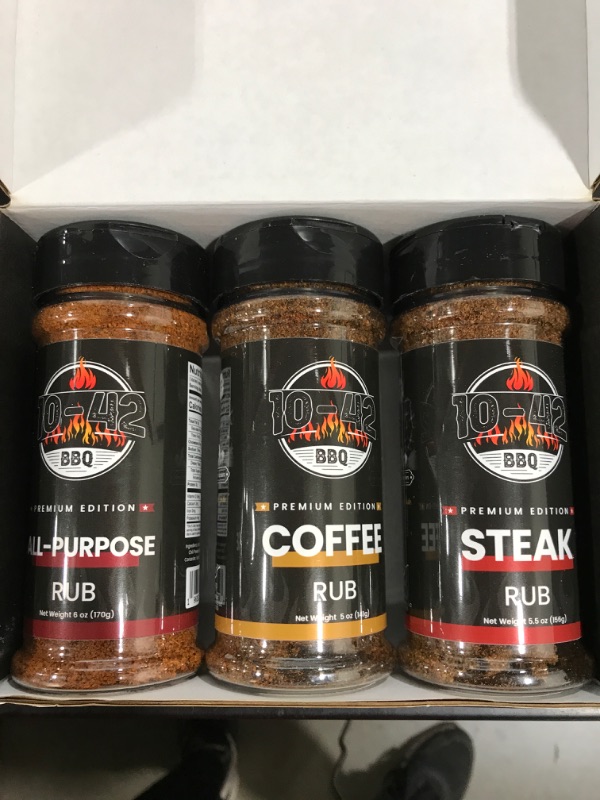 Photo 2 of 10-42 Premium Steak Seasoning Gift Set - 3 Gourmet Rubs : All Purpose, Steak, Coffee Rub | Meat Seasoning and Rubs | BBQ Rubs and Spices Gift Sets | S
