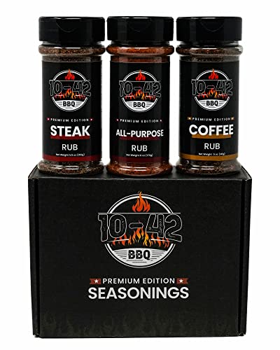 Photo 1 of 10-42 Premium Steak Seasoning Gift Set - 3 Gourmet Rubs : All Purpose, Steak, Coffee Rub | Meat Seasoning and Rubs | BBQ Rubs and Spices Gift Sets | S
