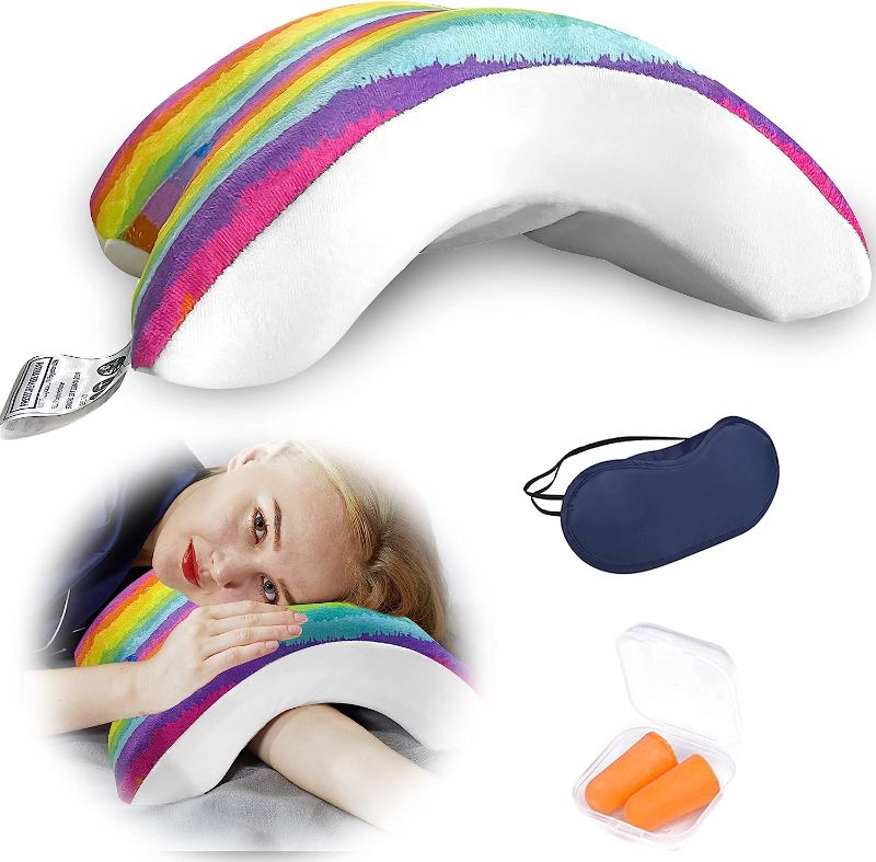 Photo 1 of ALEVMOOM Arm Pillow Cuddle Pillow for Couples Neck Cervical Pillow Anti Hand Pressure Arched Shaped Pillow Memory Foam Slow Rebound Pressure Pillow Office Rest Pillow Neck Back Support Pillow…