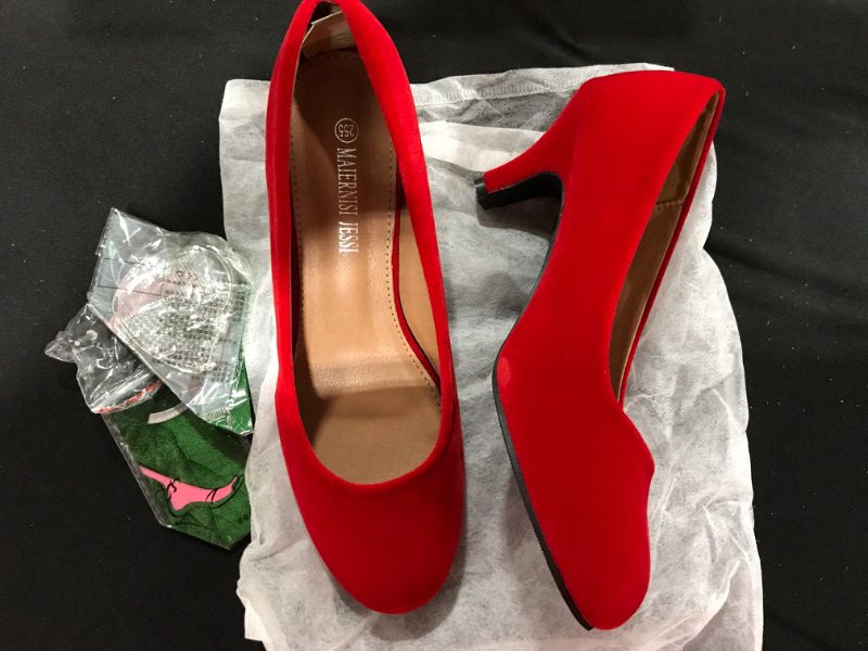 Photo 1 of [Size 7.5] Women's Maiernisi Jessi Red Velvet Heels