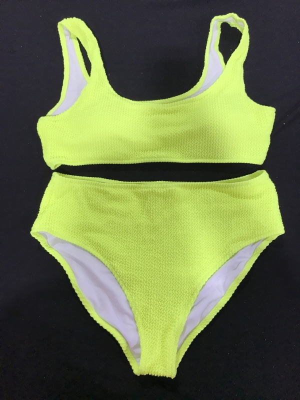 Photo 1 of [Size L] Women's 2pc Swimsuit- Neon Yellow
