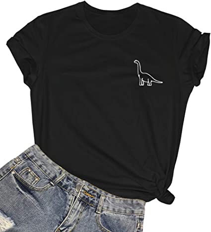 Photo 1 of [Size M] ROSEPARK Women Cute Dinosaur Graphic T-Shirts Teen Girls Funny Tees
