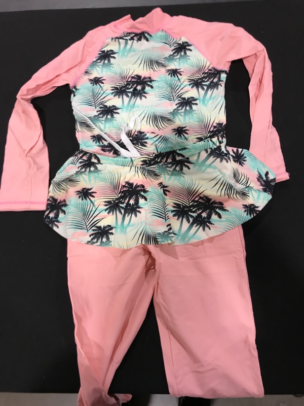 Photo 1 of [Size 10 Girls] Long Sleeve and Pant Swimwear- Pink