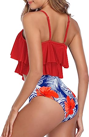 Photo 1 of [Size L] American Trends Tankini Swimsuit for Women Two Piece High Waisted Bathing Suit Tummy Control Swimwear