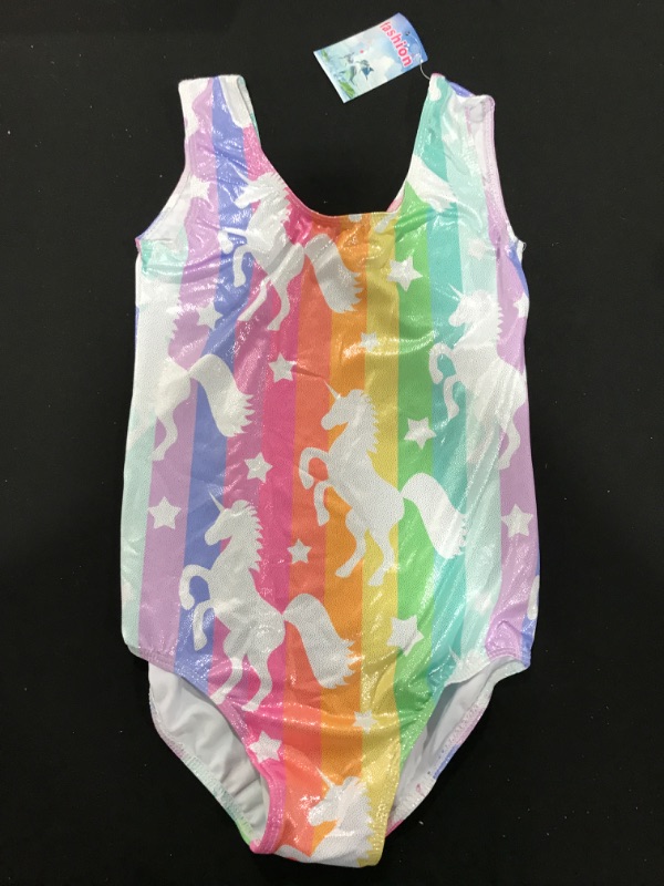 Photo 1 of [Size 12] HOZIY Gymnastics Leotards for Girls Unicorn Pink Purple Sparkly Dancewear Activewear Quick Dry
